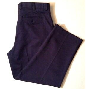 LL Bean Pants Men 38x28 Navy Cotton Classic Trousers Dress Slacks Golf Preppy